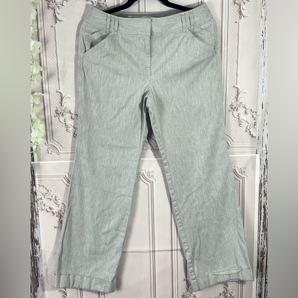 Ann Taylor Womens Jeans Sz 8P Gray Denim Loft Modern Crop Pants